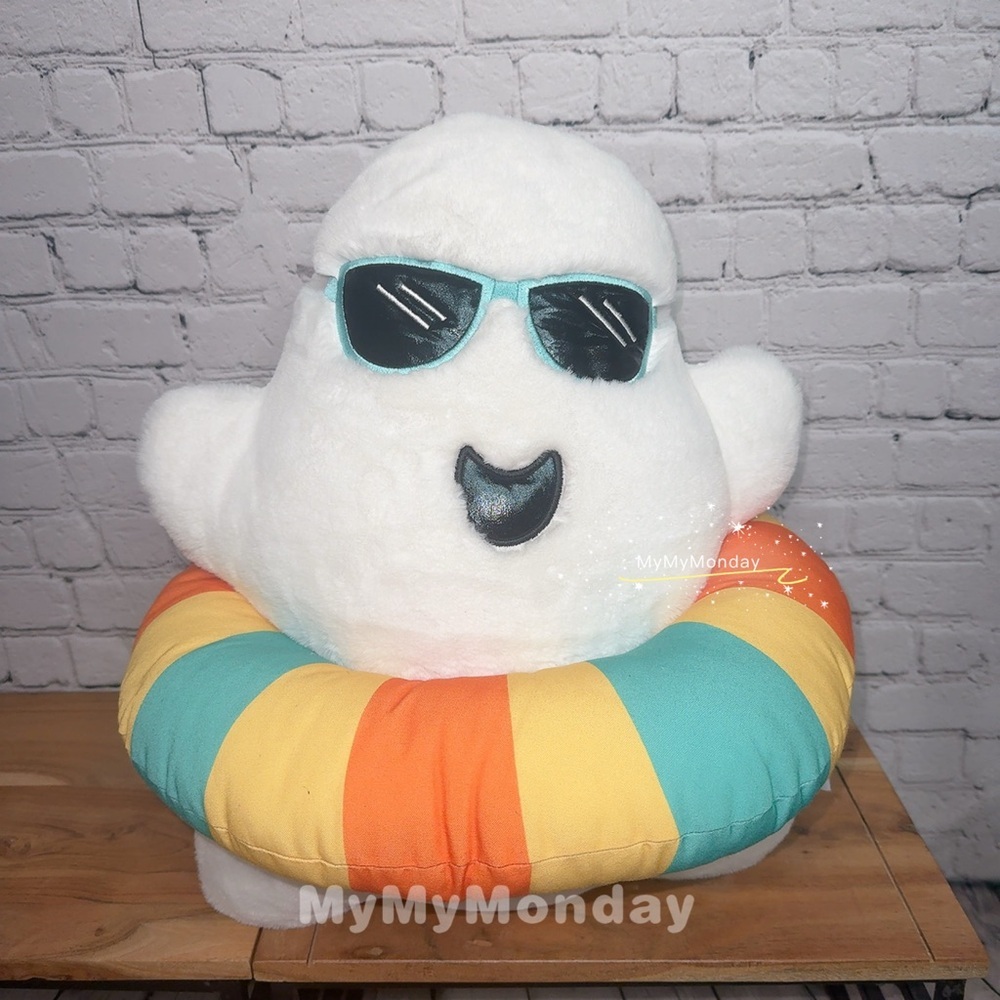 Martha Stewart Halloween Ghost Plush Pillow Lifesaver Sunglasses Summerween - Picture 1 of 2